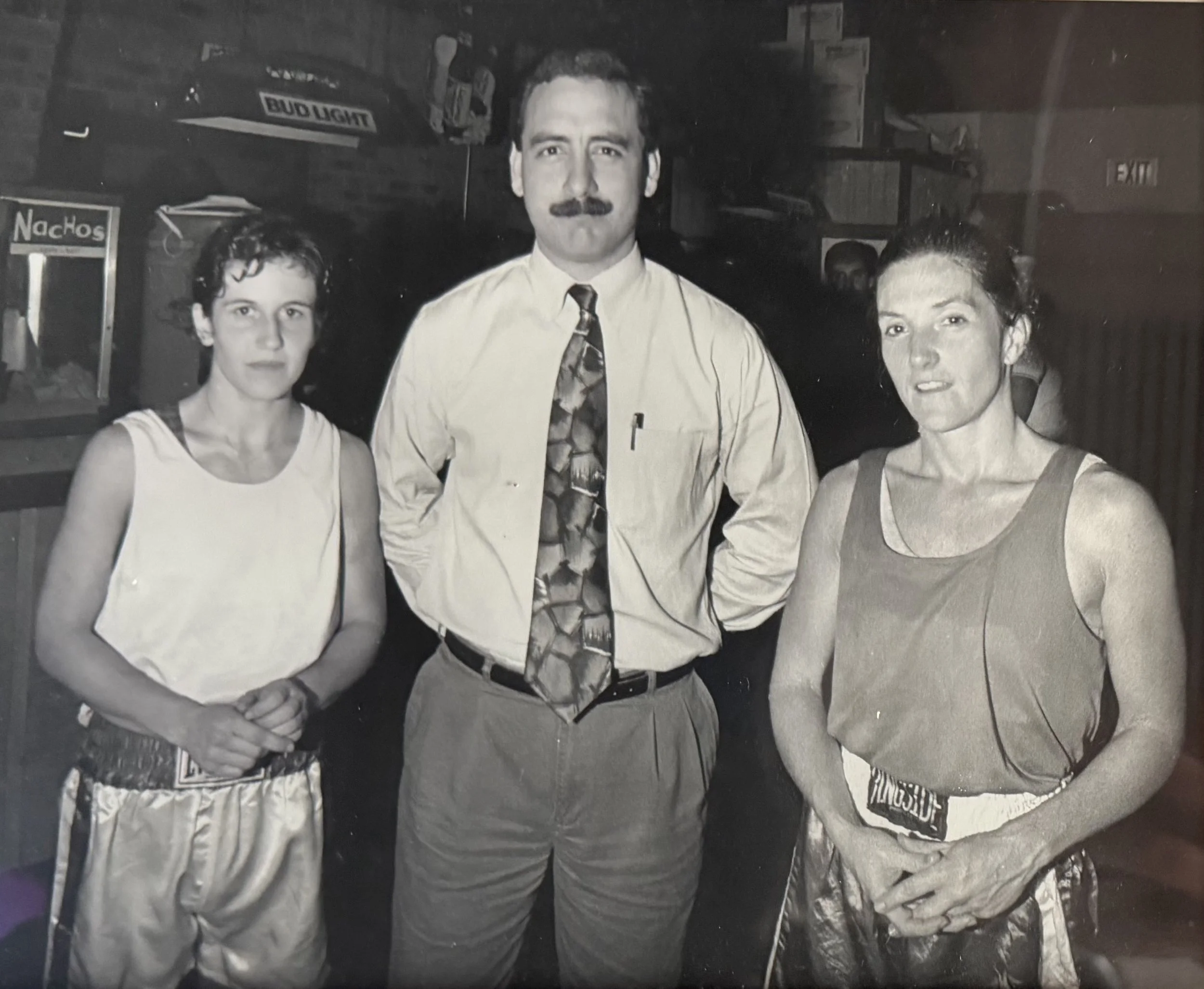 Lori Lord (right) and Amy Simmons left). Lori and Amy, of Amy's Ice Cream, after fighting the first pro women's fight in Texas ever. 