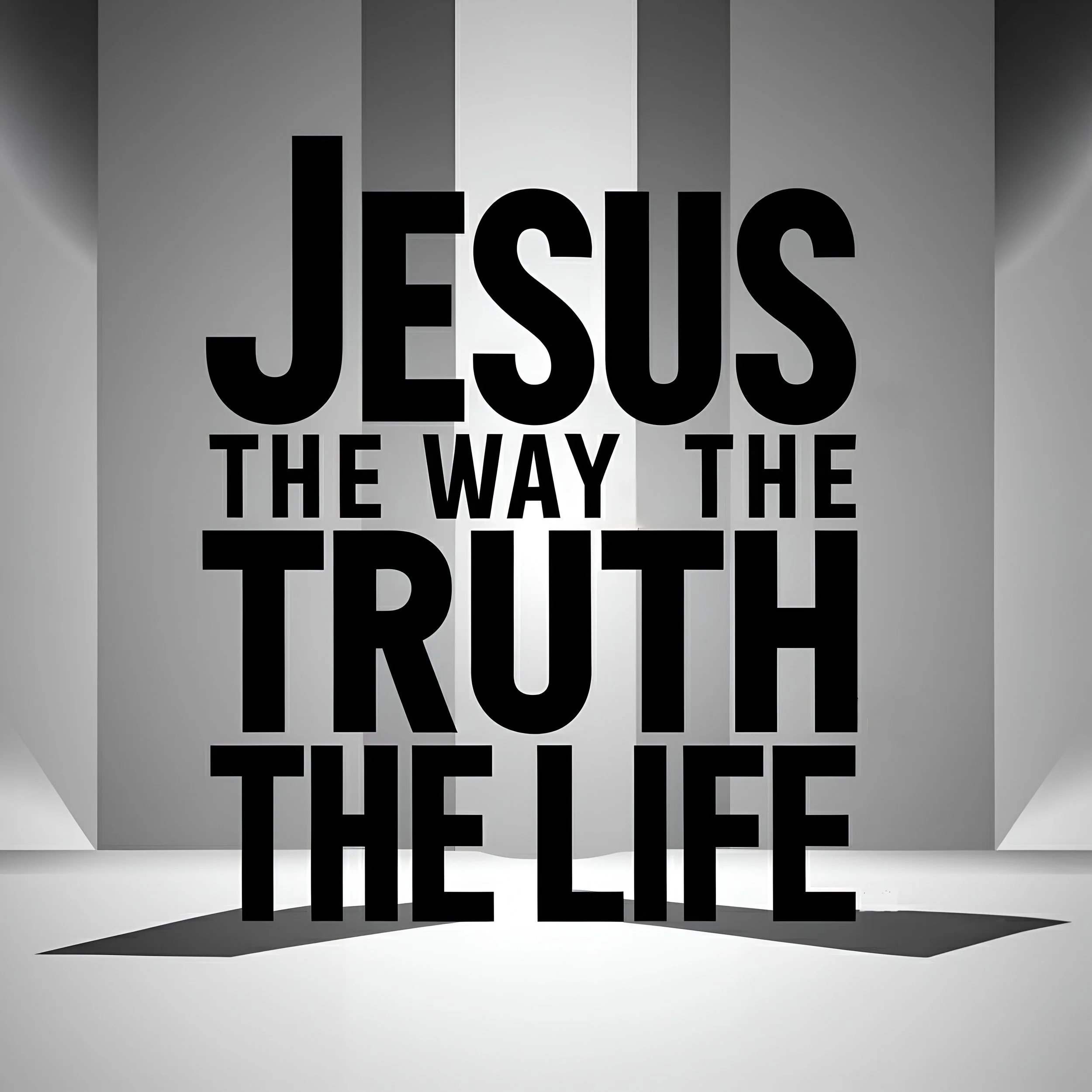 Black text on a light background reading 'Jesus the way the truth the life' in bold letters.
