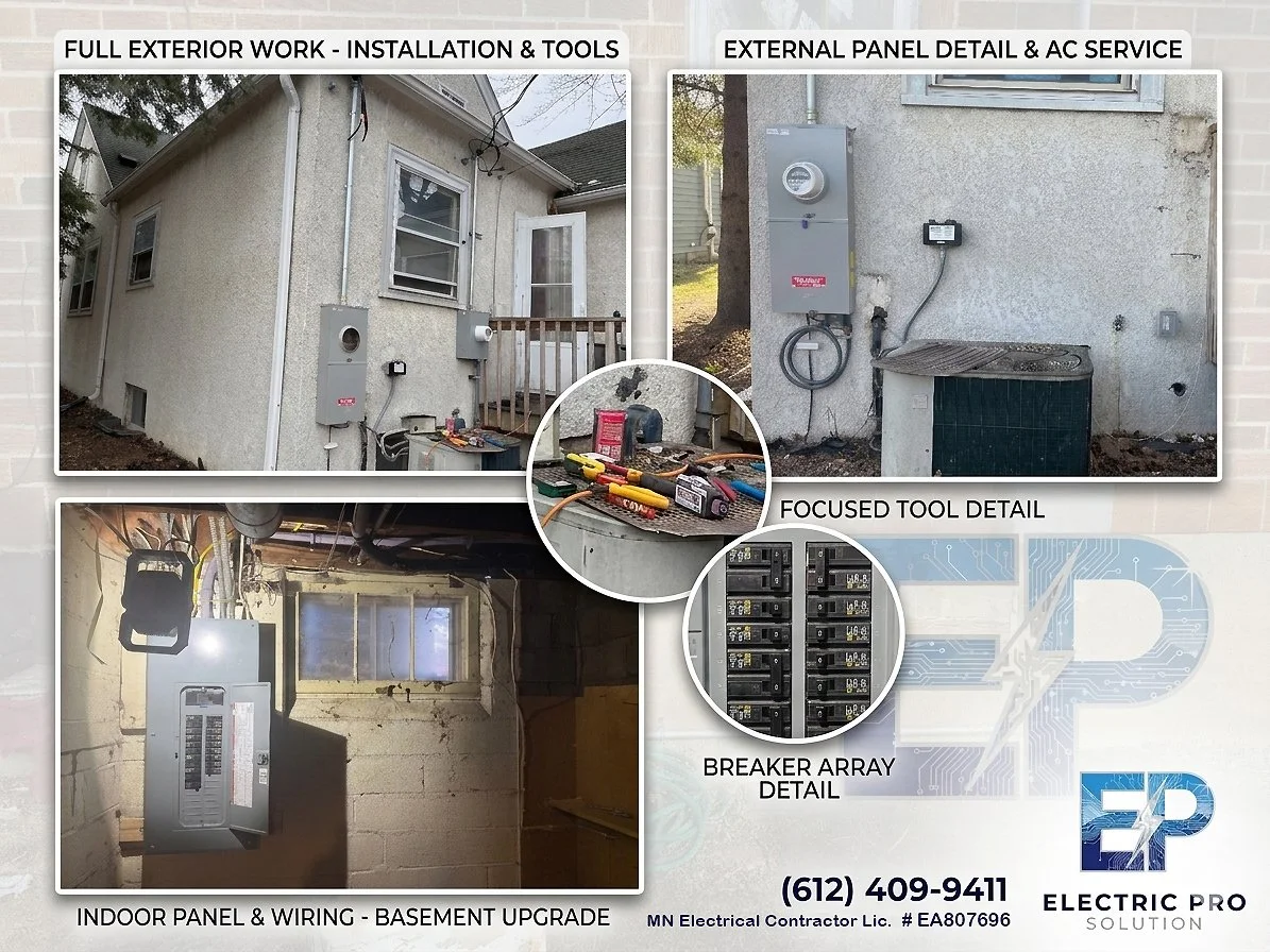 Professional basement electrical wiring and panel installation in Plymouth, MN by Electric Pro Solution LLC.