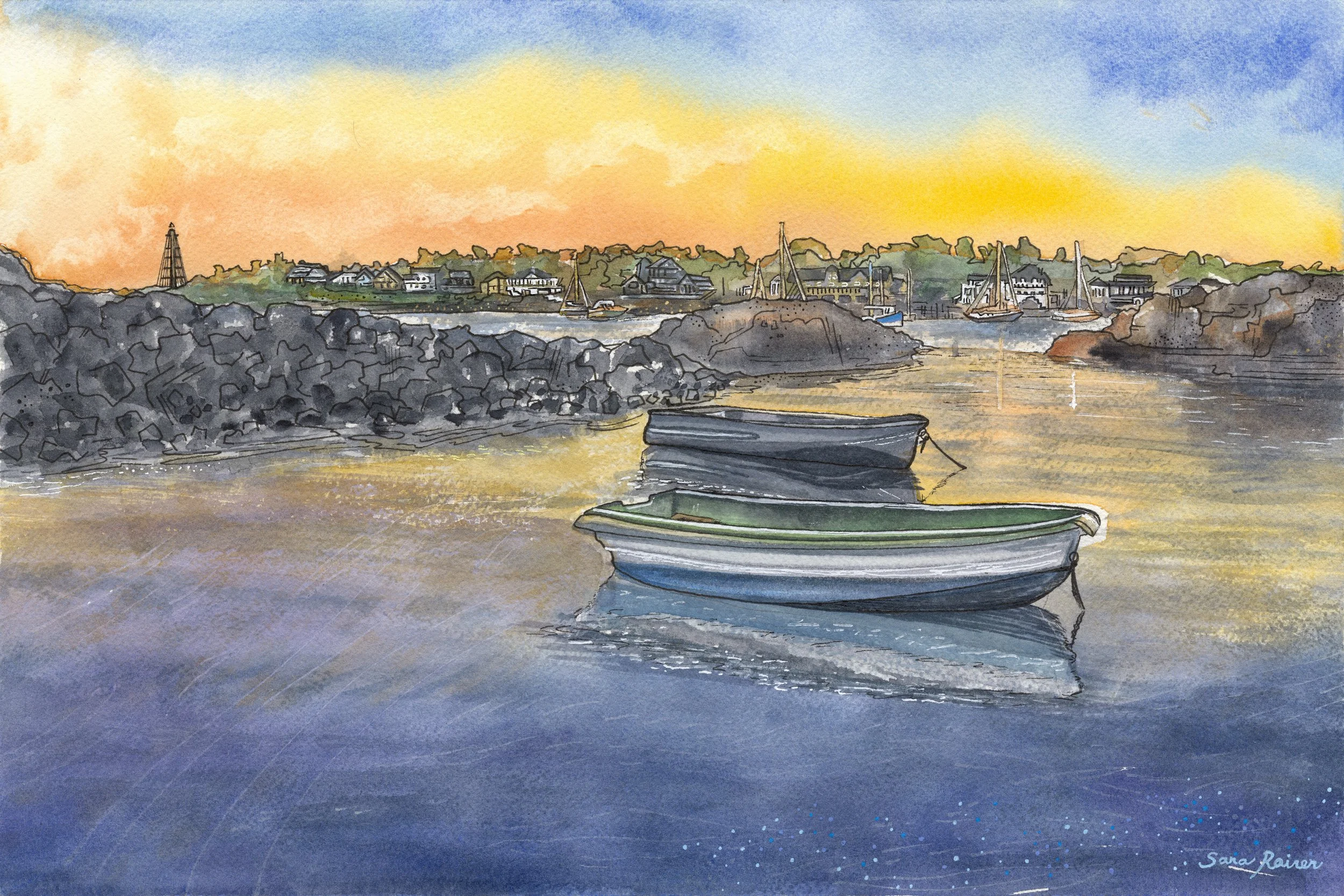 Harbor sunset