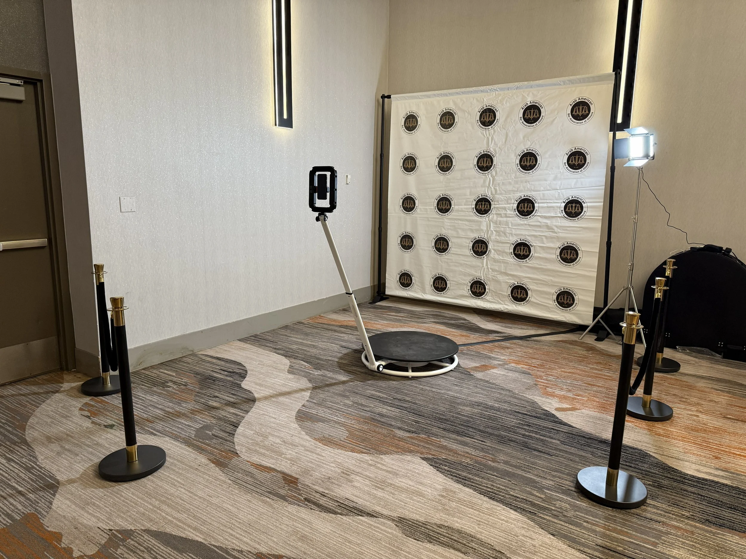 360 photo booth set up at a fundraiser gala