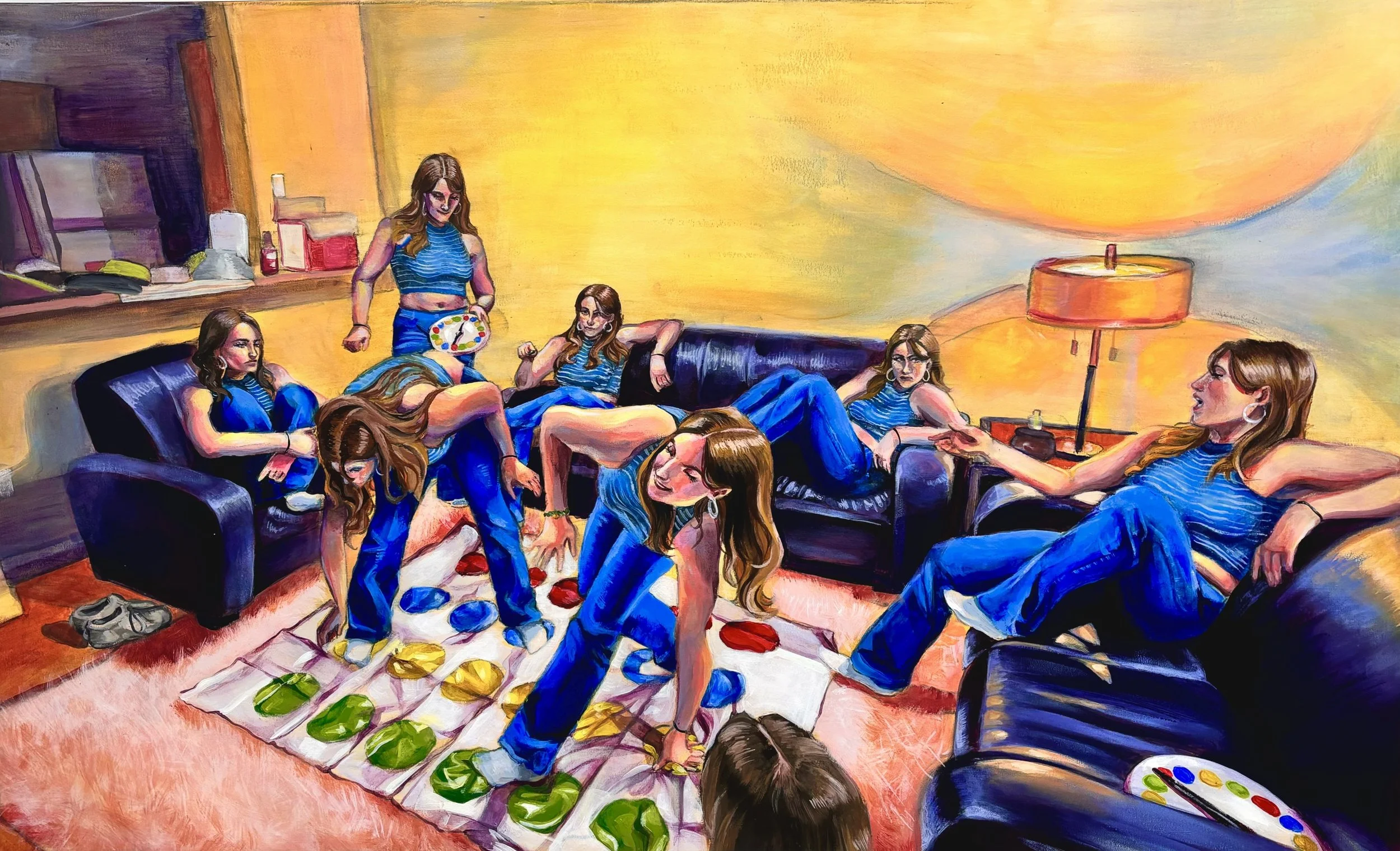 Party for One, Sydney Foster, 20" X 33", February 2025, Acrylic on Paper