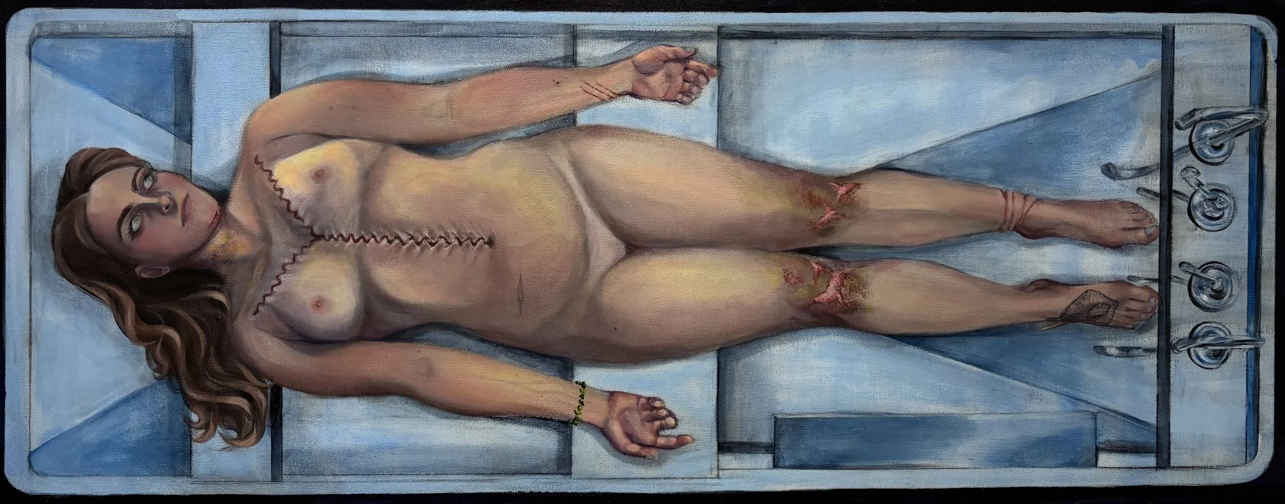 Vivisection, Sydney Foster, 16" X 40", August 2025, Acrylic on Canvas