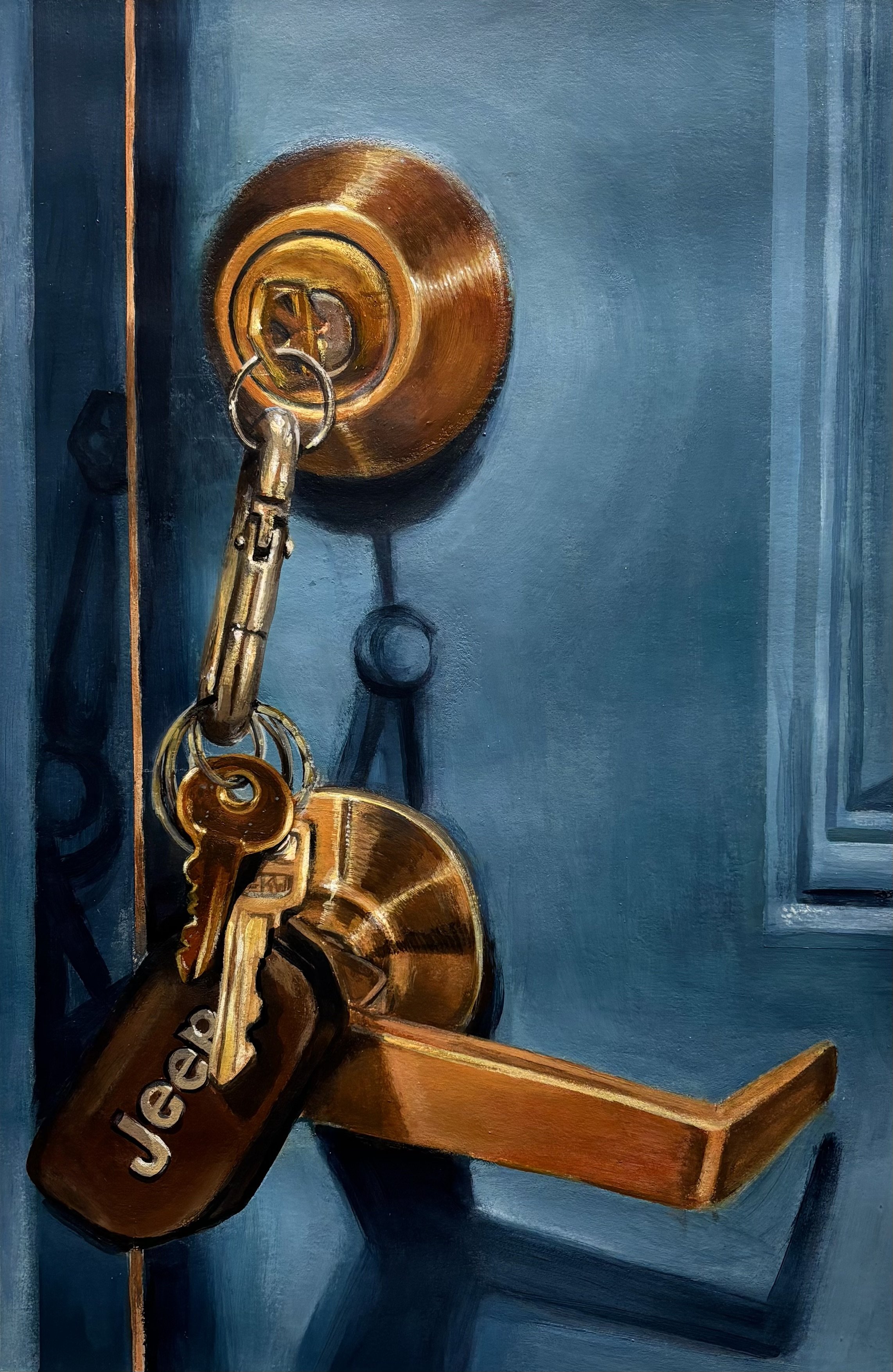 Tailgating Security, Sydney Foster, 9.5" X 14.5", November 2025, Acrylic on Paper