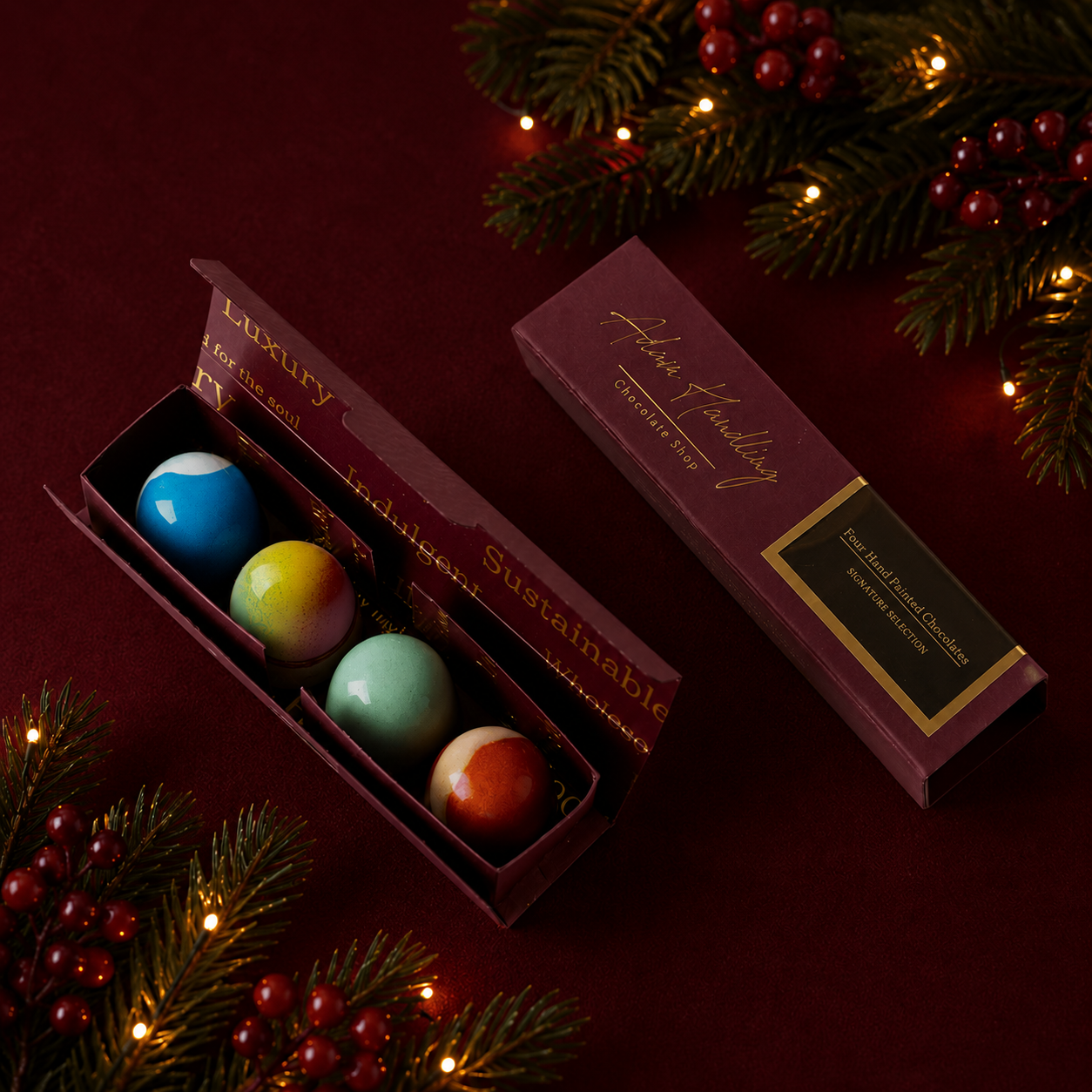 Hand painted chocolates - box of 4