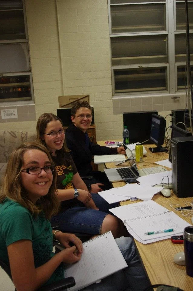 Students working on the data analysis 