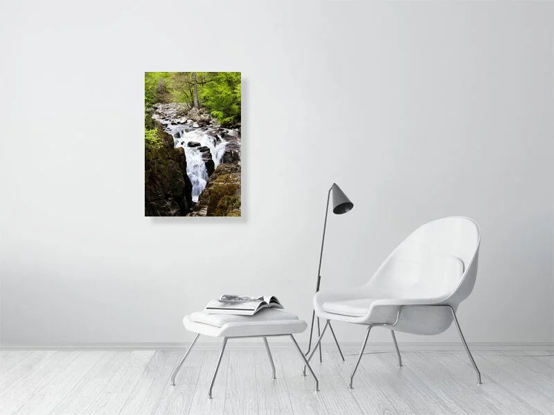 Sample artwork of a scenic photograph of Odin's Falls waterfall in Perthshire, Scotland.