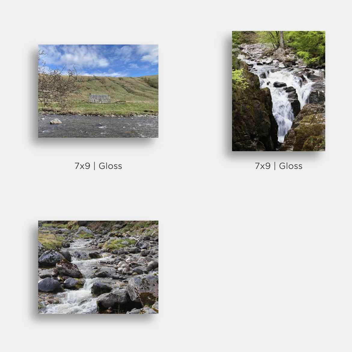 Sample of the mini metal prints for sale from the landscape series.