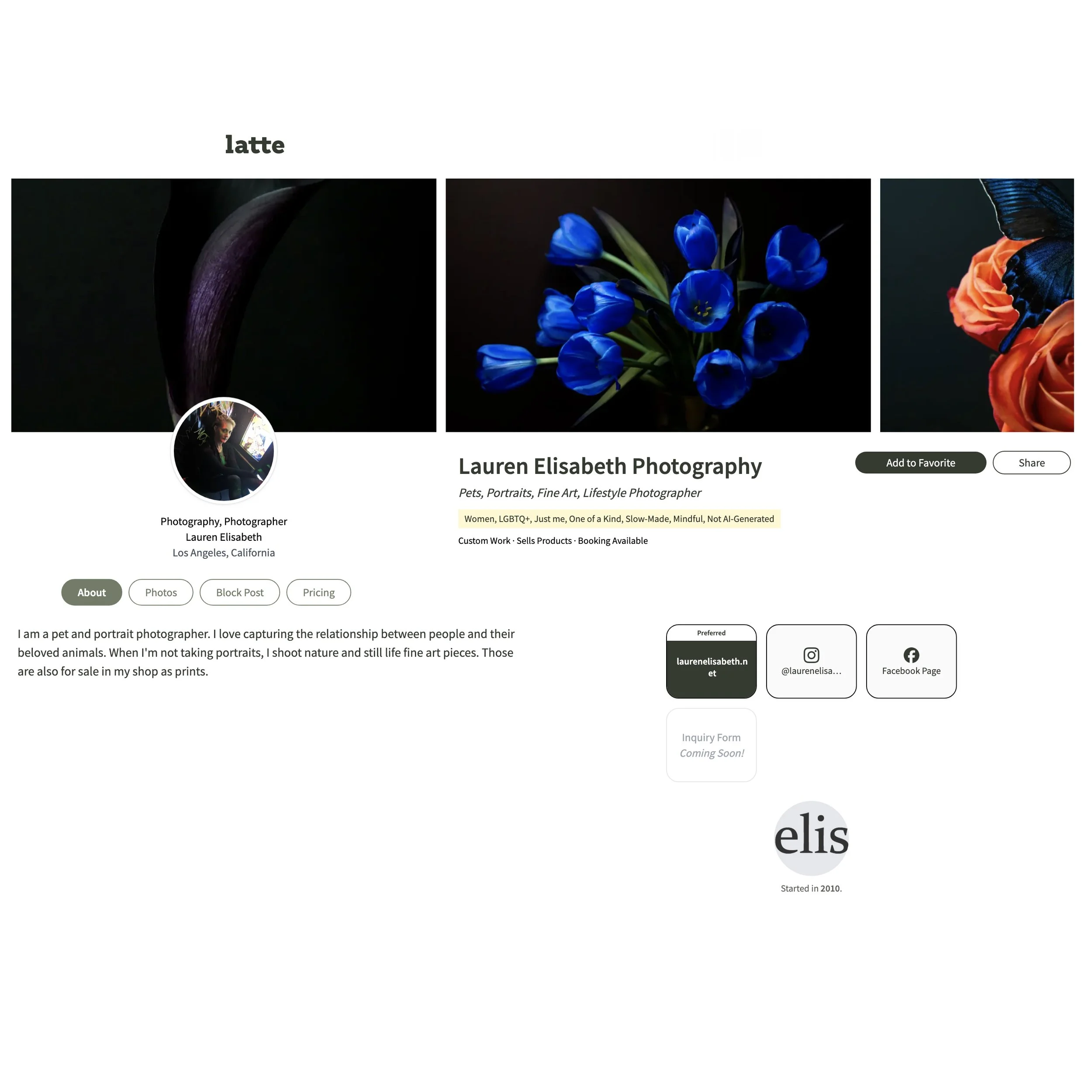 Shop Latte Profile Page Graphic for Link.