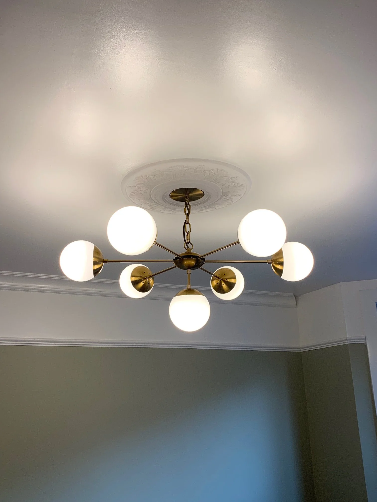 Light Electrical work. New lights installed, with traditional ceiling roses.