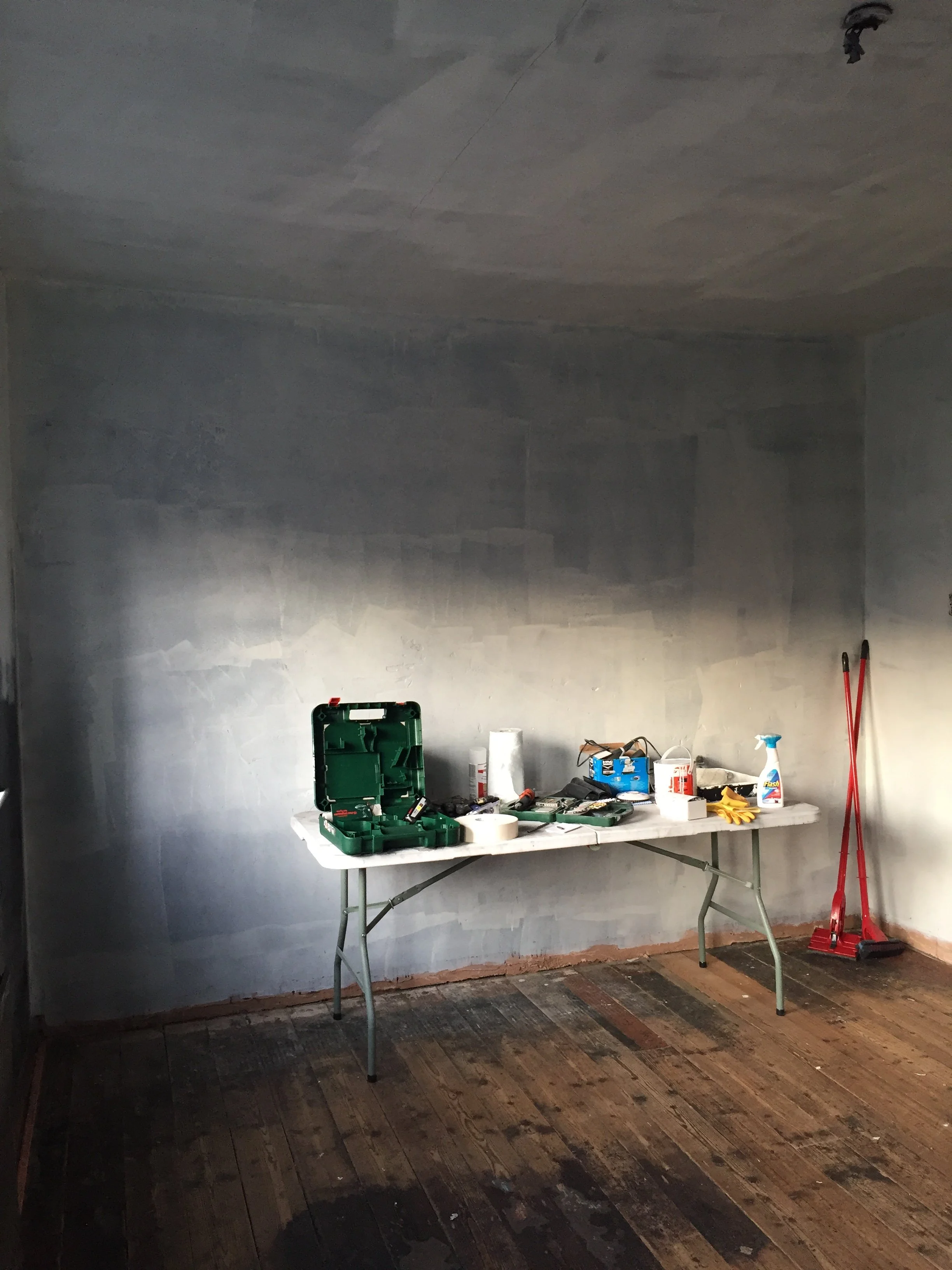 Bedroom refurbishment Uxbridge.  Repair, repaint, floor sanding, floor varnishing. Interior design.