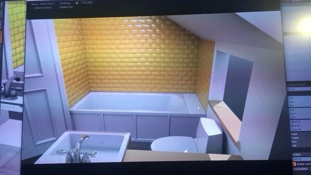 Bathroom Redesign Uxbridge. Computer imagery to work out the design.