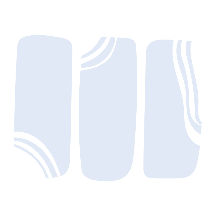 Abstract graphic design with light blue shapes and black outlines resembling stylized letters or symbols.