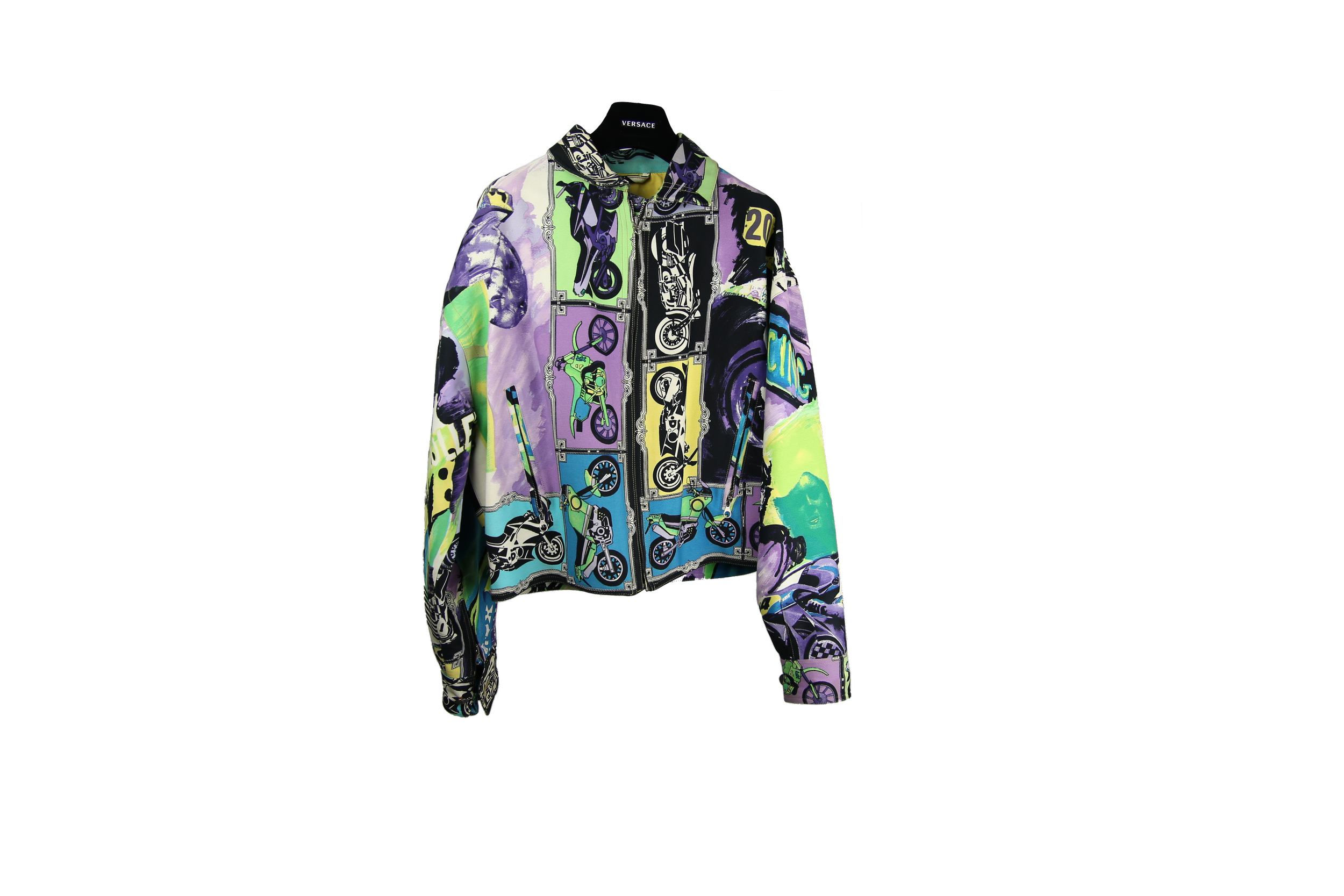 GIANNI VERSACE S/S 1992 WATERCOLOR MOTO JACKET