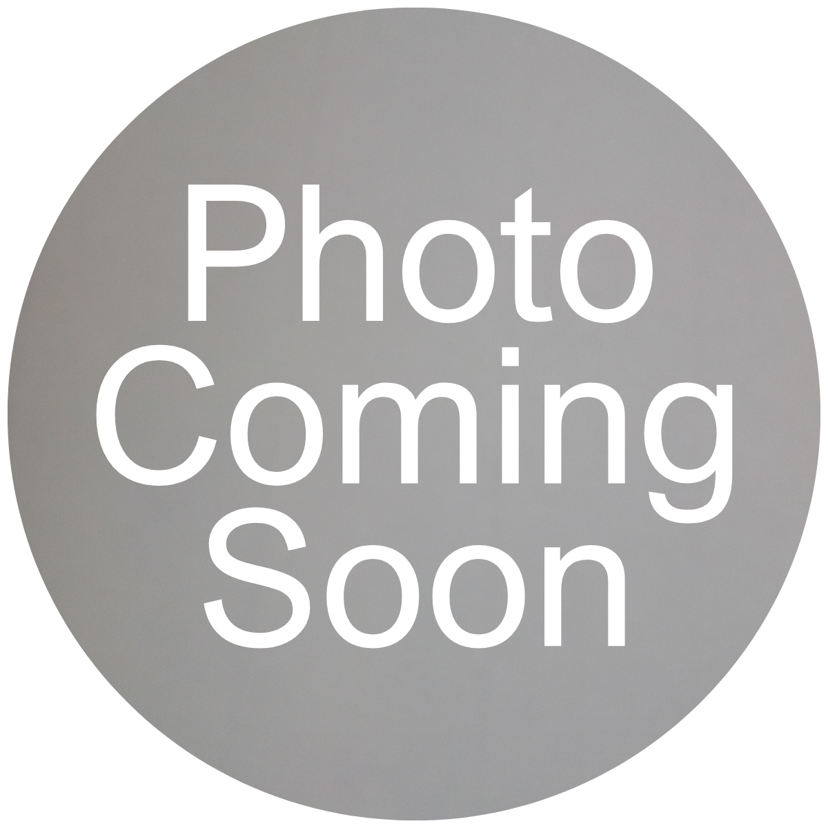 Gray circular placeholder with the text "Photo Coming Soon" in the center.