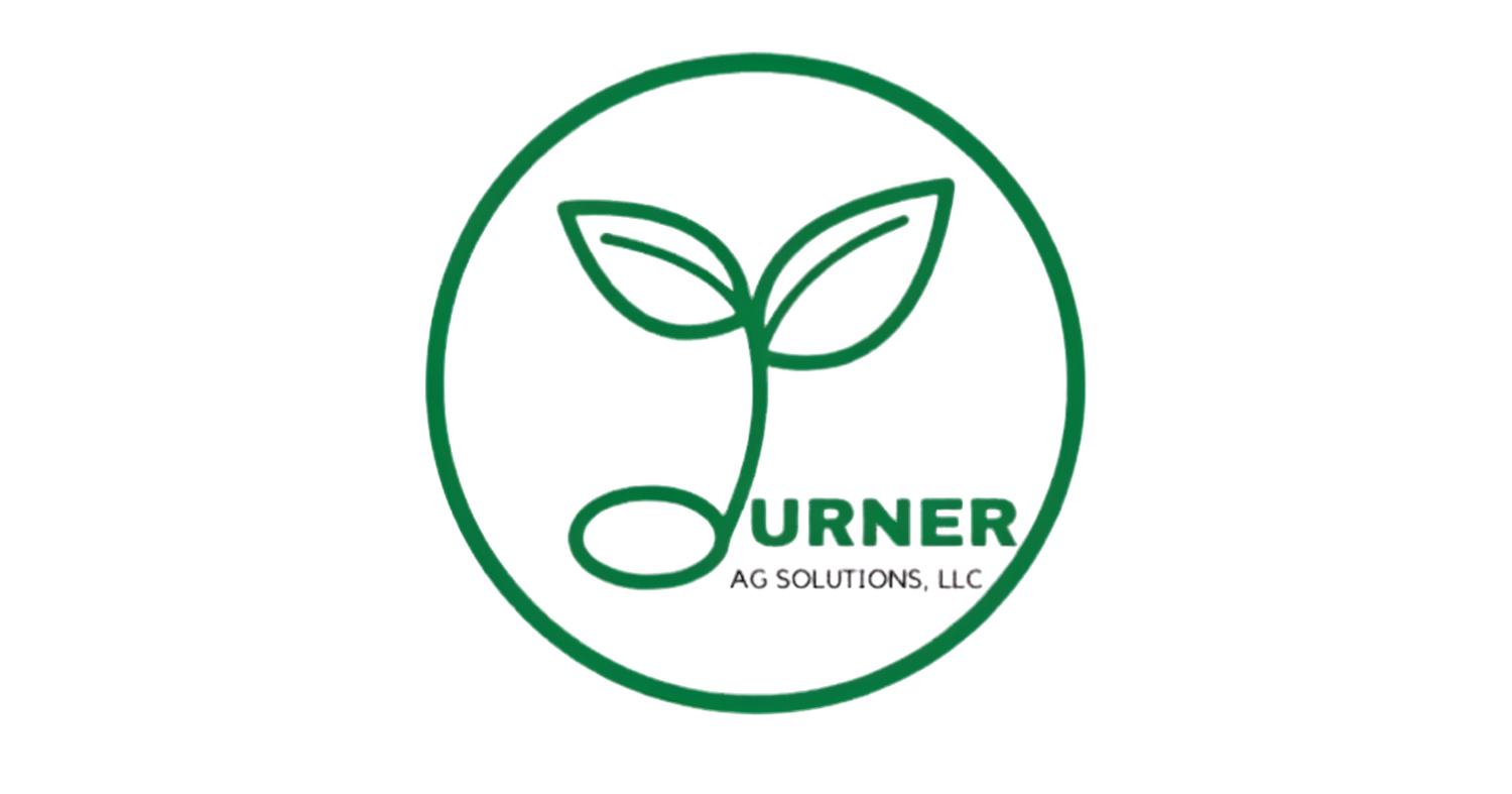 Logo of Turner's Ag Solutions, LLC featuring a stylized green apple with two leaves and the company name beneath.