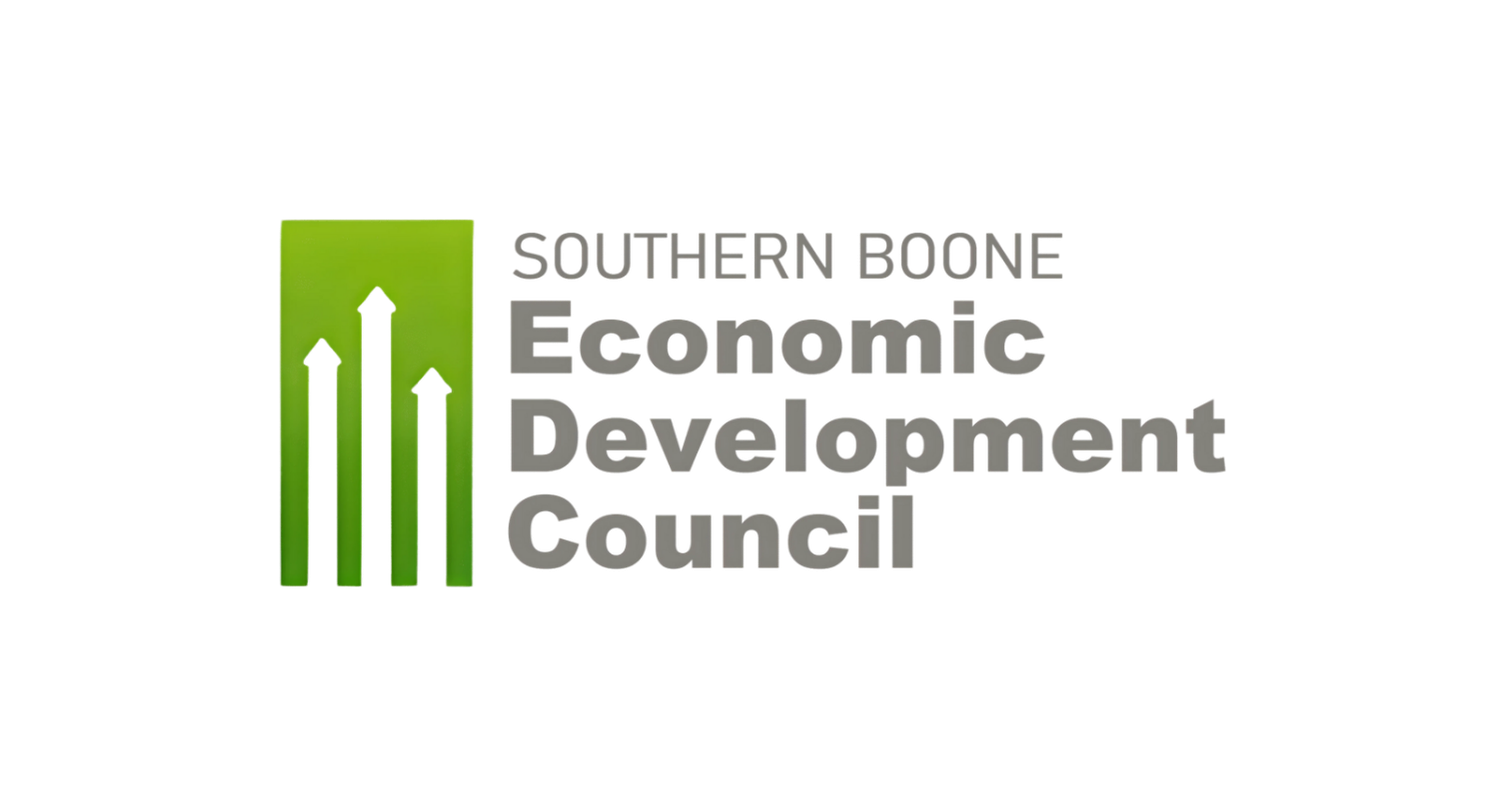 Logo of the Southern Boone Economic Development Council, featuring a green bar chart icon and the organization's name in gray and black text.