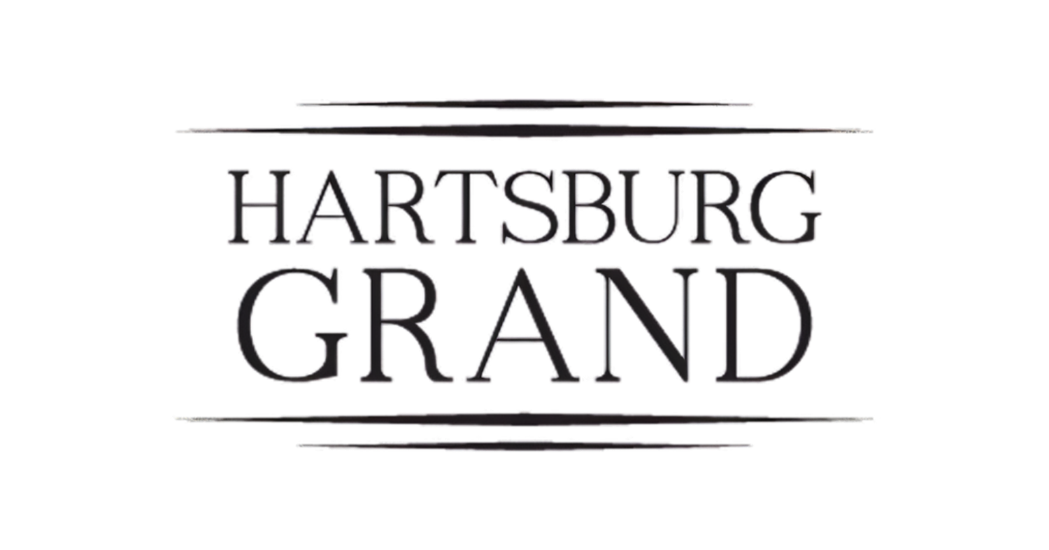 Logo for Harrisburg Grand, featuring the text 'Harrisburg Grand' with a stylized musical staff and colored lines.