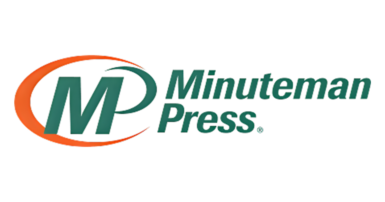 Logo of Minuteman Press with stylized letters M and P and the company name in green text.