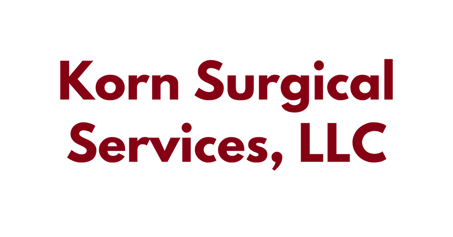 Logo for Korn Surgical Services, LLC in black and red text.