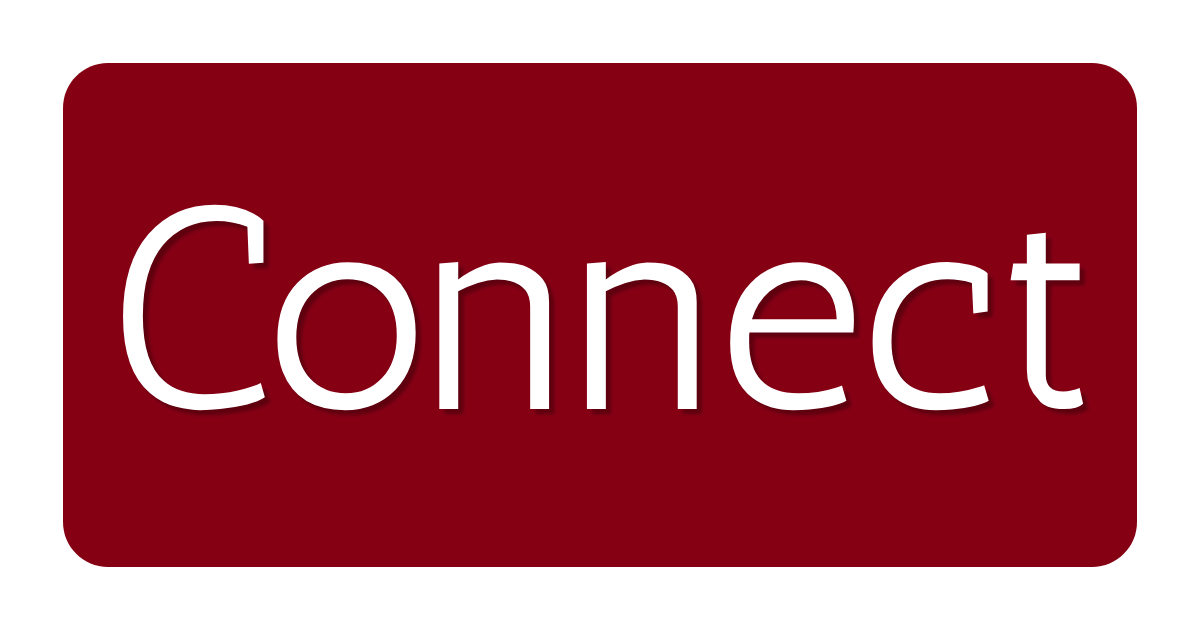 Red button with the word 'Connect' written in white letters.