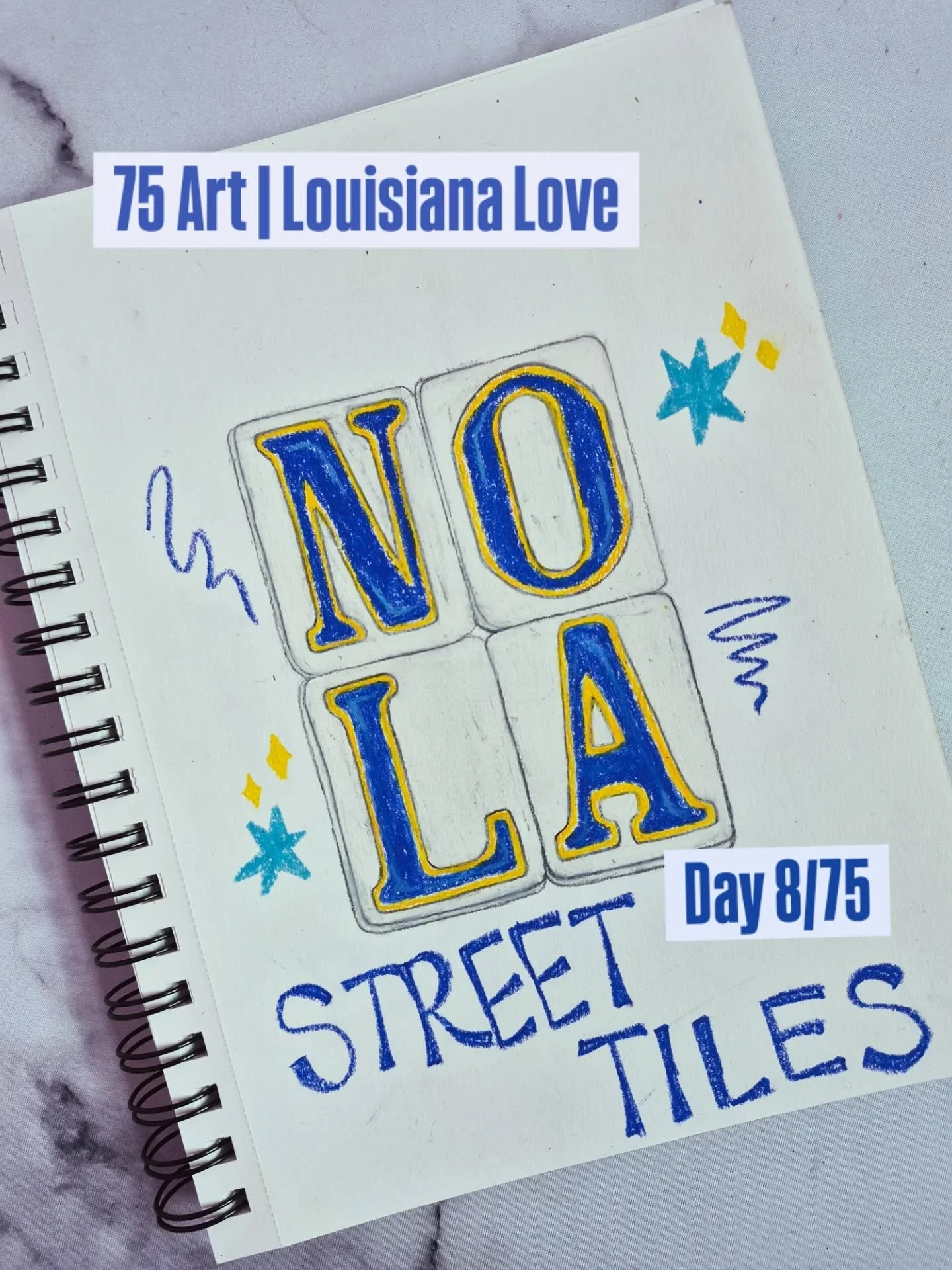 Louisiana Love | Day 8 of 75Art

🟦 Street Tiles

Worn, patterned, and quietly iconic.

There&rsquo;s something comforting about the details that don&rsquo;t change &mdash; even when the season (or your health) does.

Back at it. Gently.

Still here.