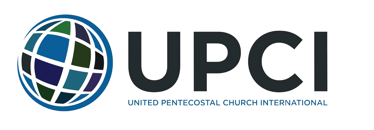 Logo for United Pentecostal Church International (UPCI) featuring a globe and the acronym 'UPCI' with full name underneath.