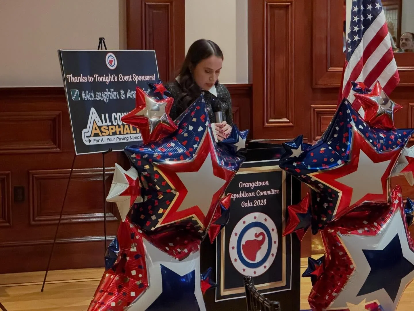 We were honored to attend the @orangetowngop Gala, where Chairwoman @britmac714 welcomed a full house for a fantastic evening. The event featured special guest @scottjenningsky , an American political strategist, commentator, and writer, and included