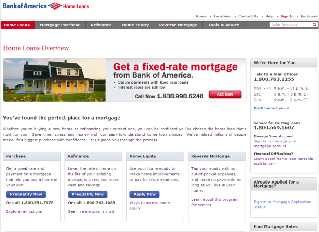 Screenshot of the primary site