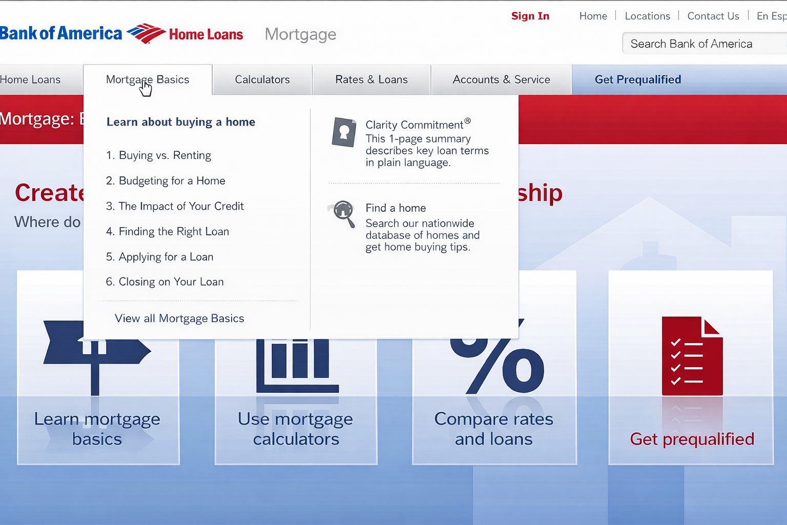 Mockup of the integrated home page