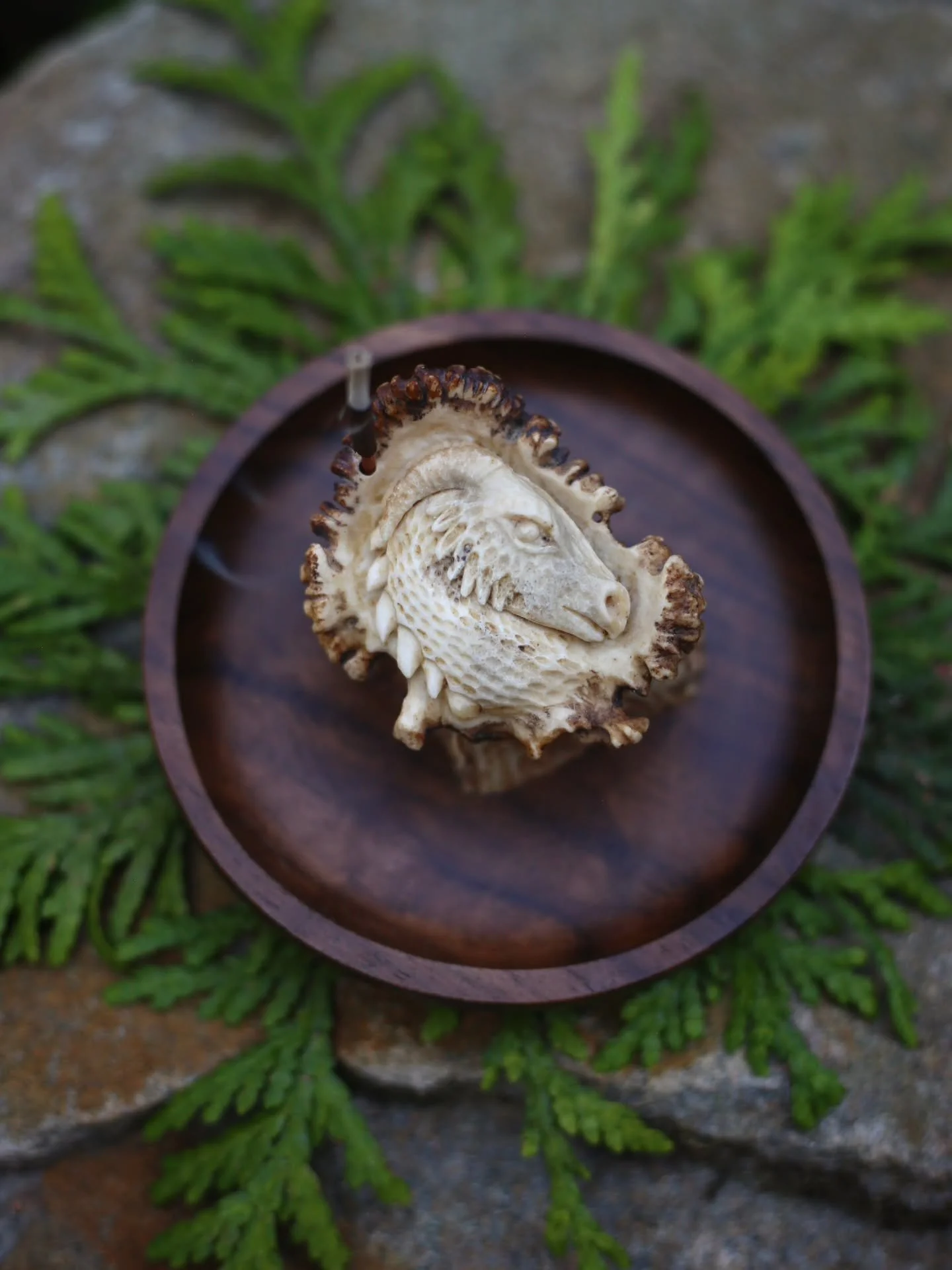 There is no better mythological creature for an incense holder than a Dragon! Smokey fire breathing creatures that they are.🔥✨️💨 

I carved this fella back in New York, they are the first one I've ever done. I usually say "I can't wait to carv