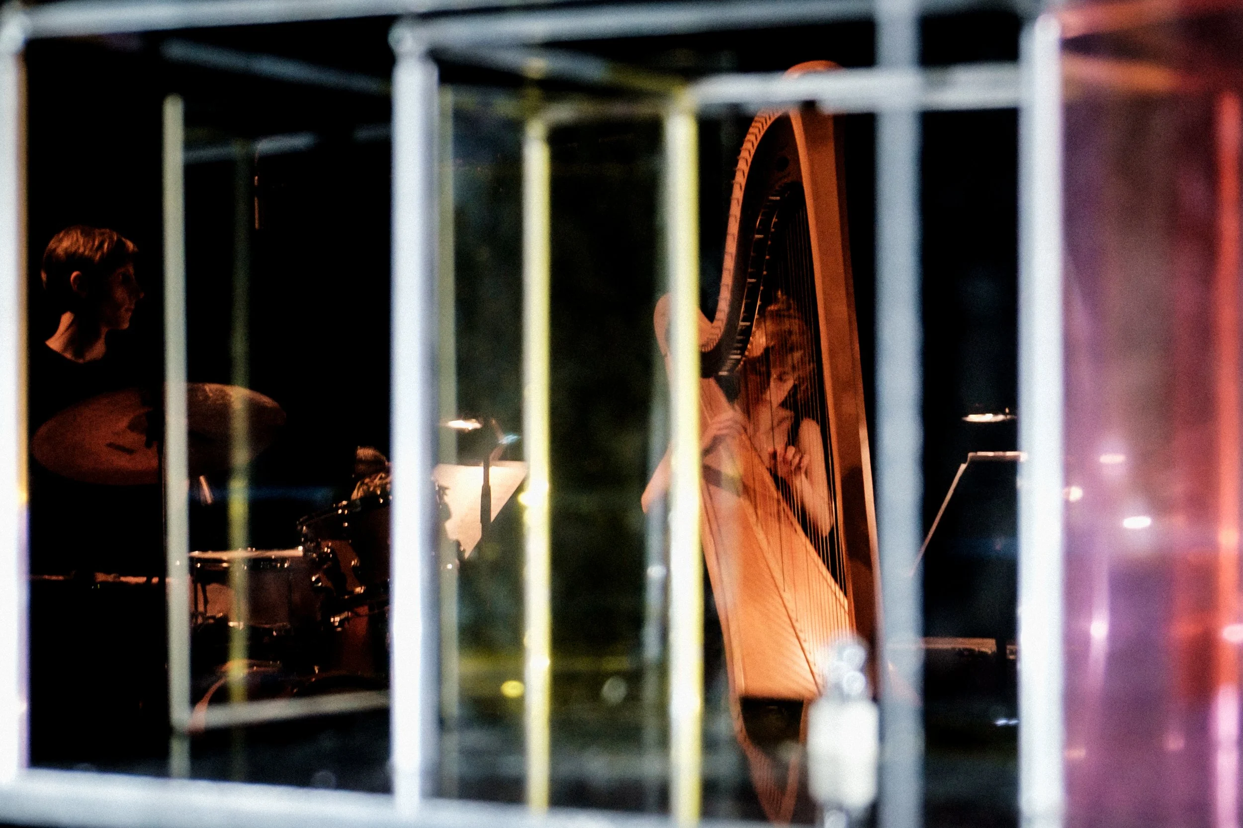 © Nika Prokopenka: Hanna Vandergoten speelt harp - Muziektheater Transparant