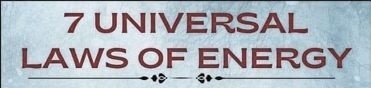 Text box reading '7 Universal Laws of Energy'