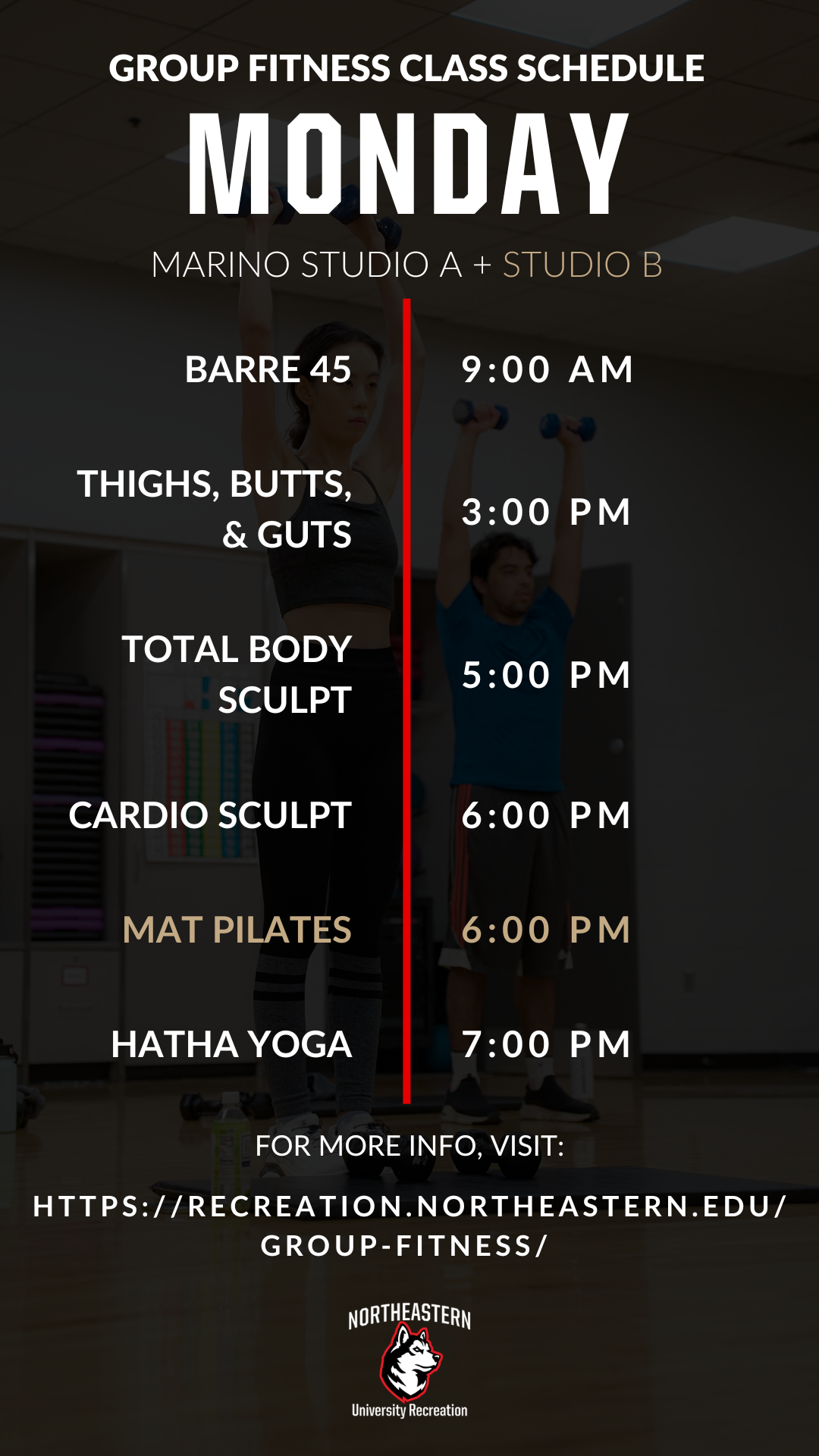 Monday A + B - Spring 2024 Group Fitness Class Schedule.png