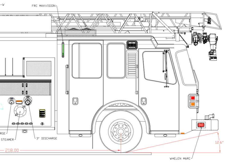 Ferrara 77' Single Axle Rear Mount Ladder