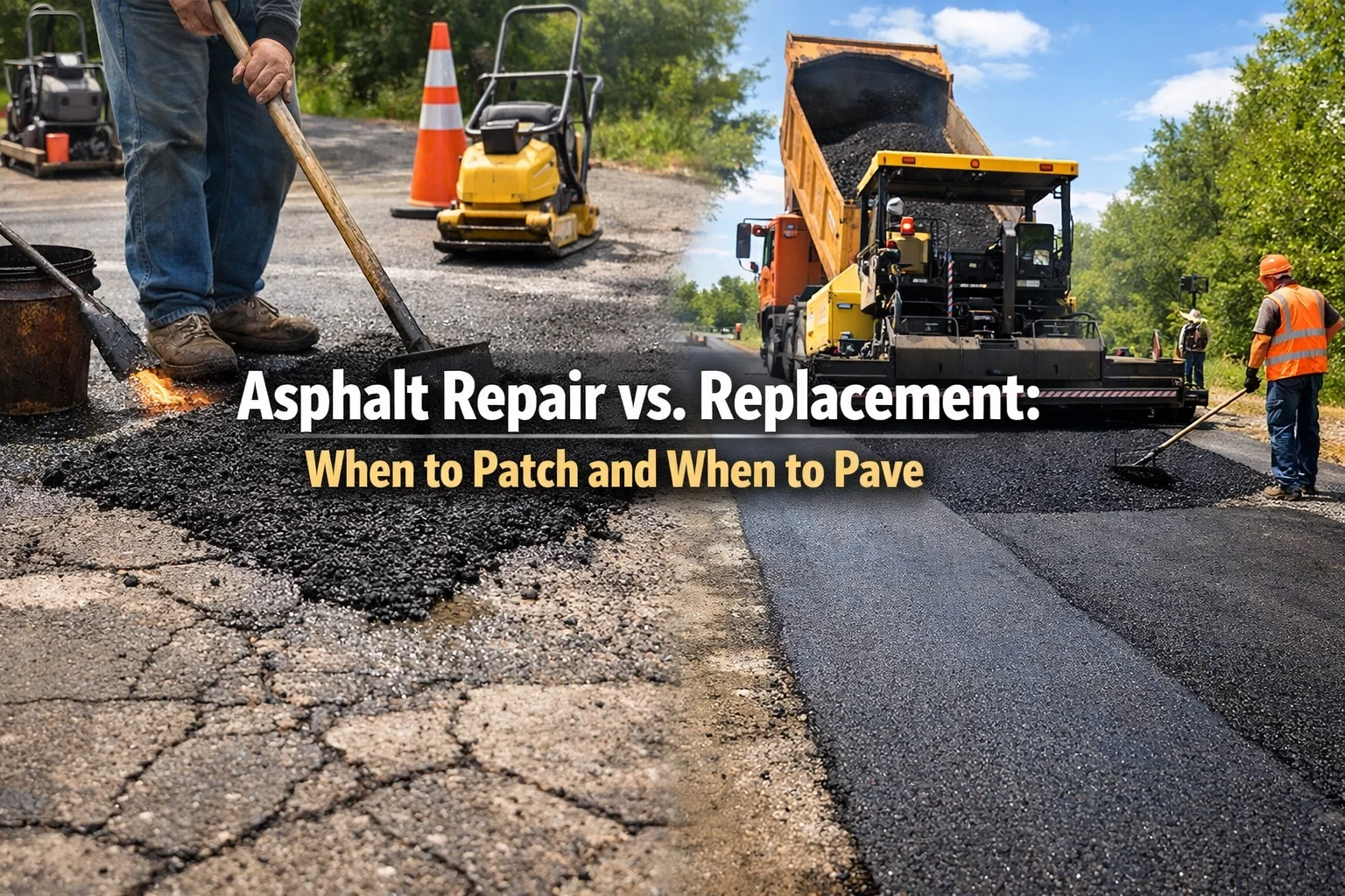 Asphalt Repair vs. Replacement: When to Patch and When to Pave
