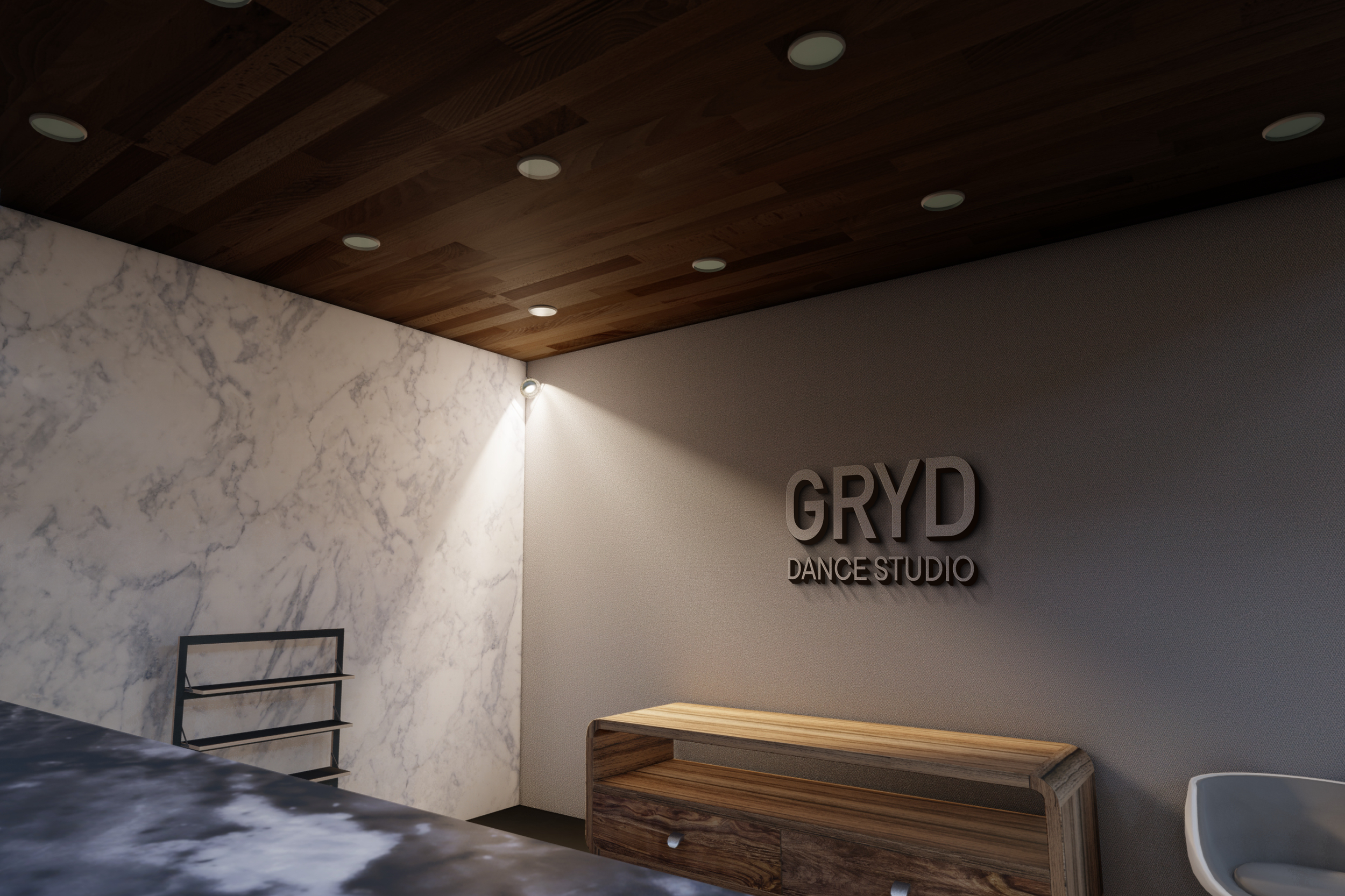 Gryd Dance Studio interior design mockup