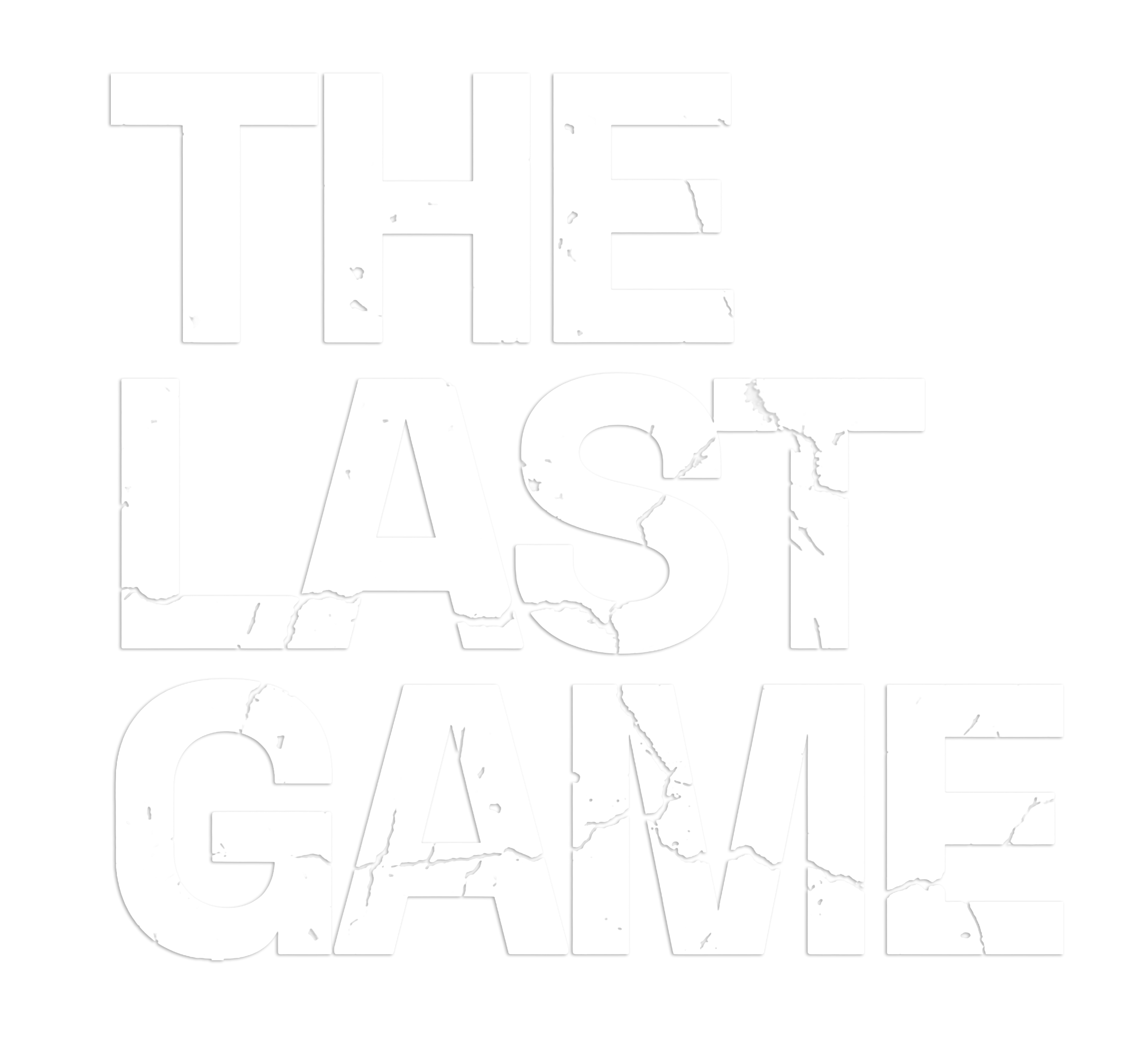 Text that reads 'The Last Game' with a cracked and distressed font on a black background.