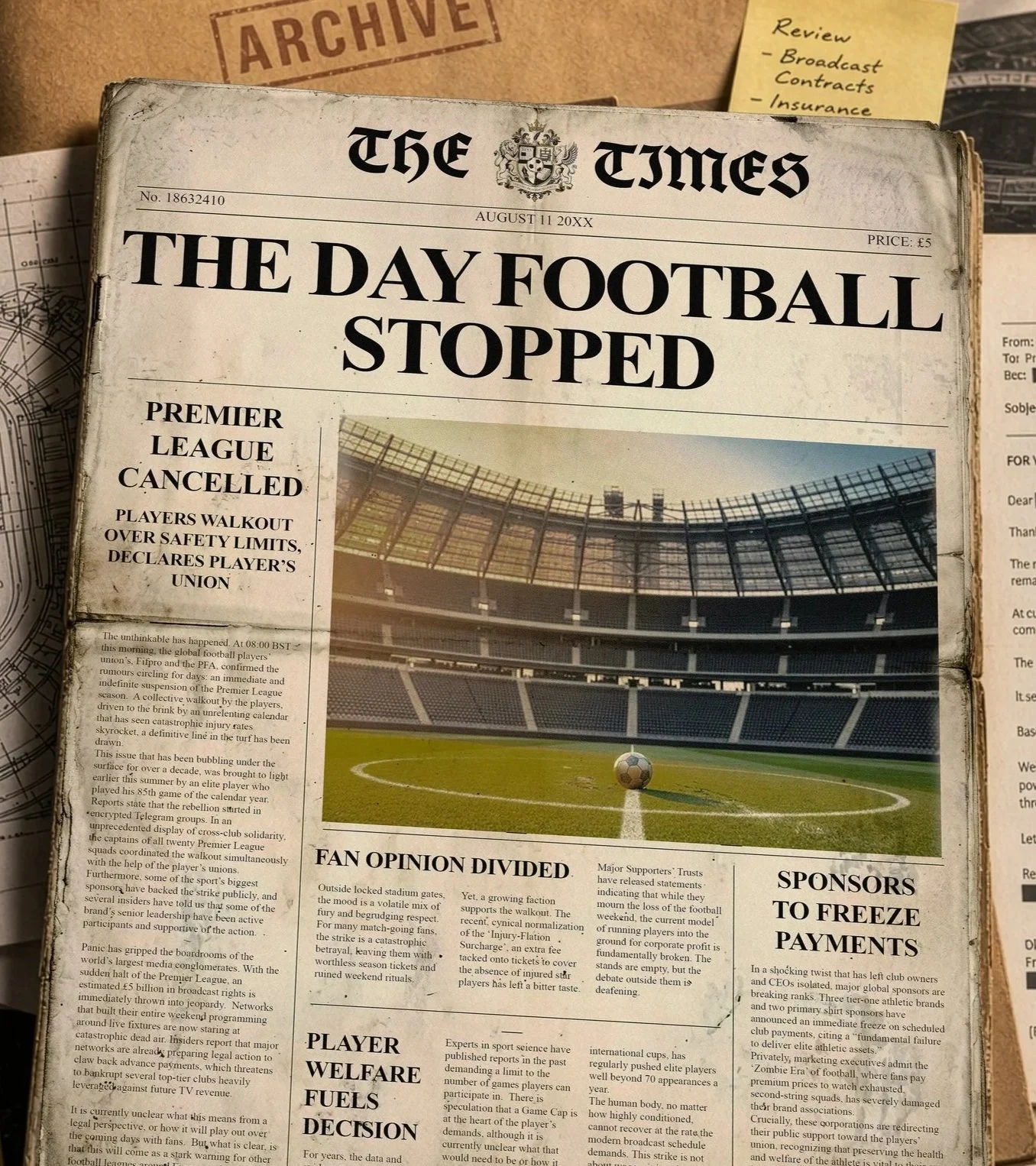 The day football stopped newspaper