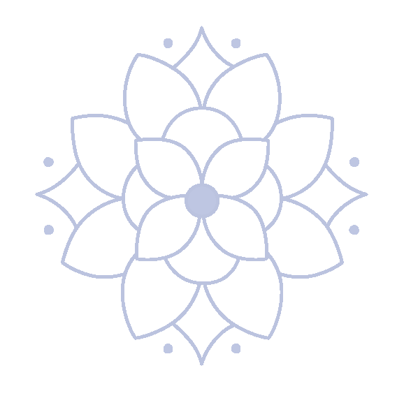 Lotus image seen from above in minimal linework icon style