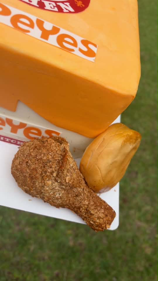 That chicken leg is CAKE!!!