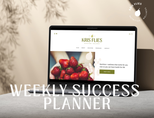 Weekly Success Planner by Kris Flies mockup on a laptop