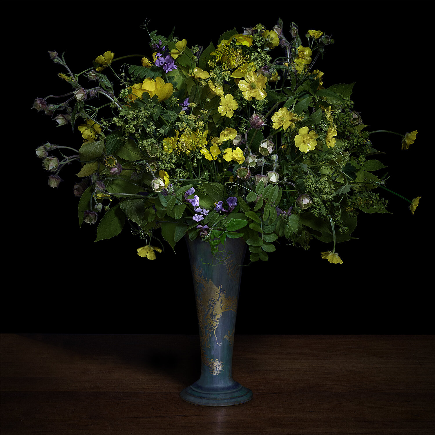 Buttercups and Other Wildflowers in a Japanese Vase, 2018 (Vessel courtesy of Jardins de Métis / Reford Gardens), Archival Pigment Print, Limited Edition