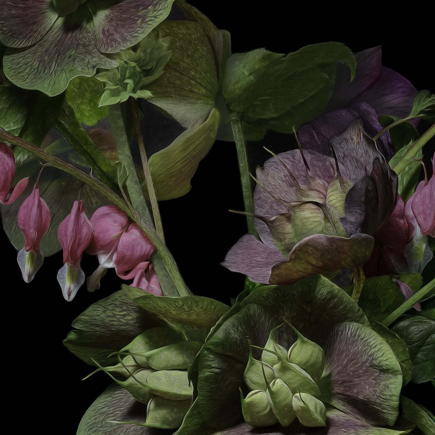Hellebores & Bleeding Heart, 2018, Archival Pigment Print, Limited Editon (Details Series) 