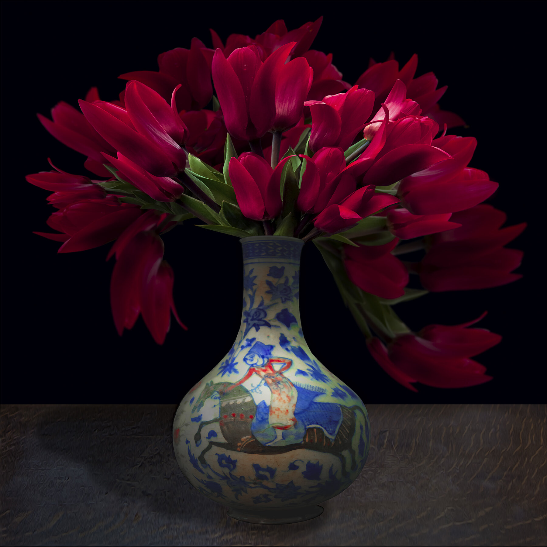 Tulips in a Persian Vessel, 2017 (Vessel courtesy of the Royal Ontario Museum), Archival Pigment Print, Limited Edition 