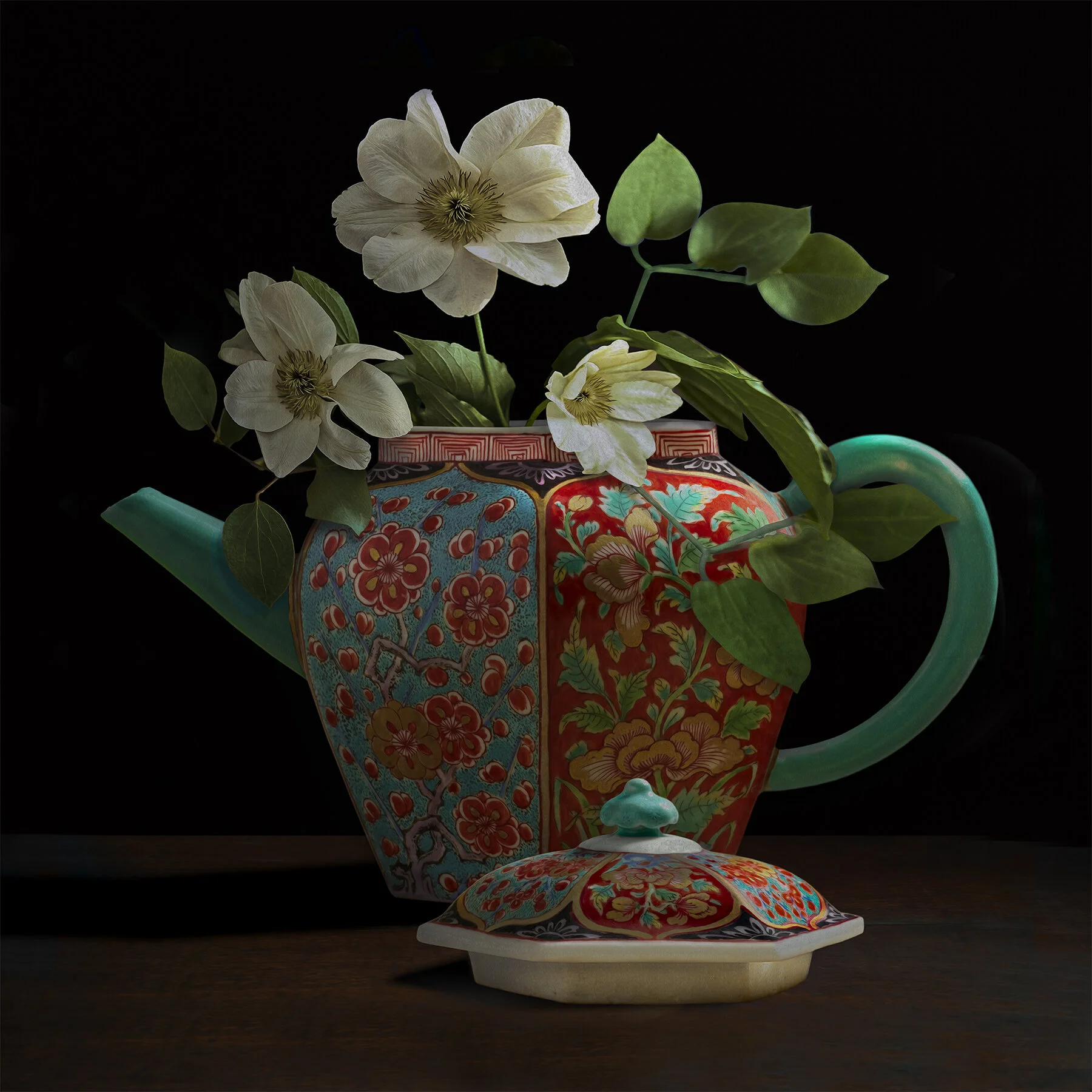 Clematis in a Chelsea Teapot, 2017 (Vessel courtesy of the Gardiner Museum), Archival Pigment Print, Limited Edition 