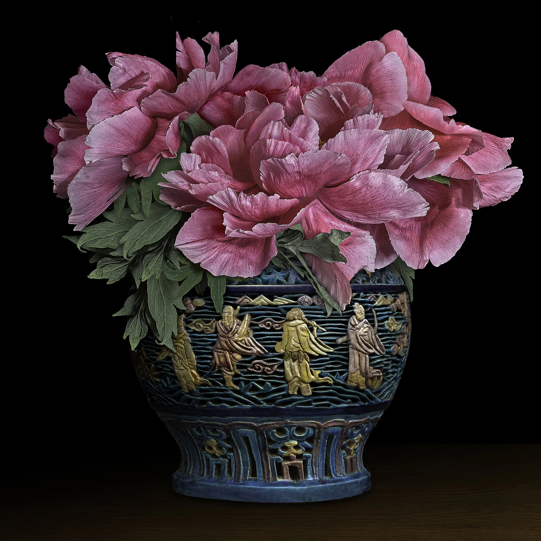 Tree Peonies in a Chinese Vase, 2021, Archival Pigment Print, Limited Edition