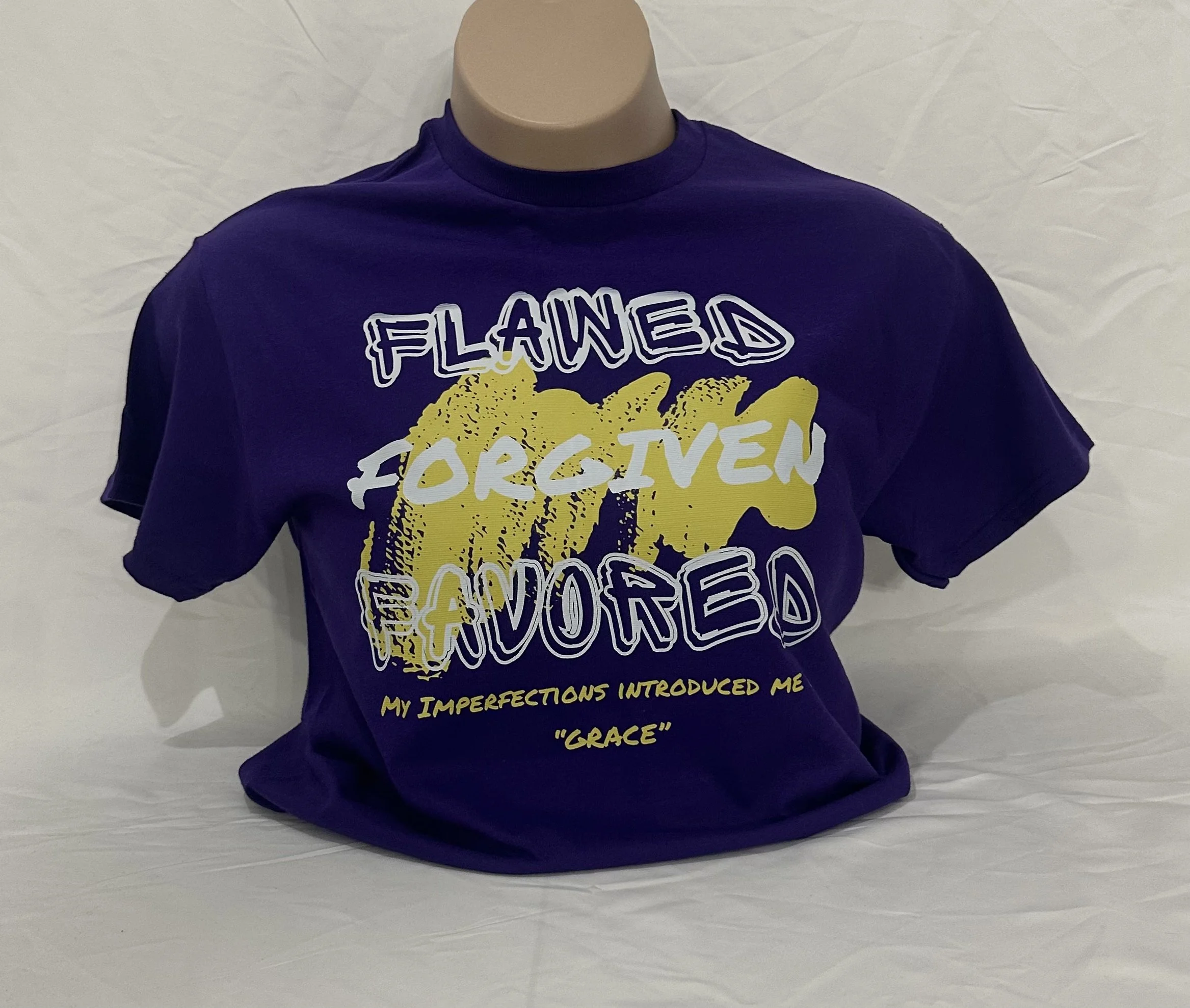 Flawed Forgiven Favored Inspirational T-Shirt