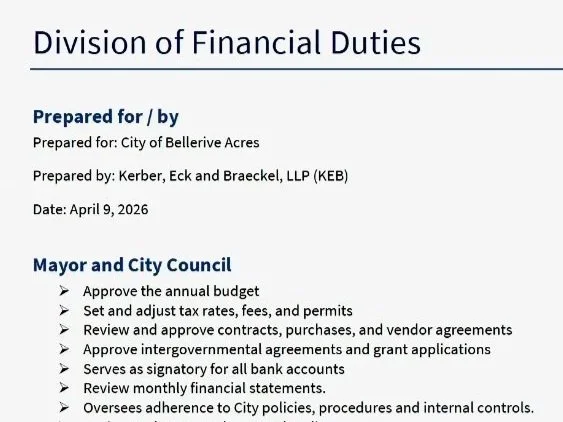 Special Meeting Update-Financial Reporting