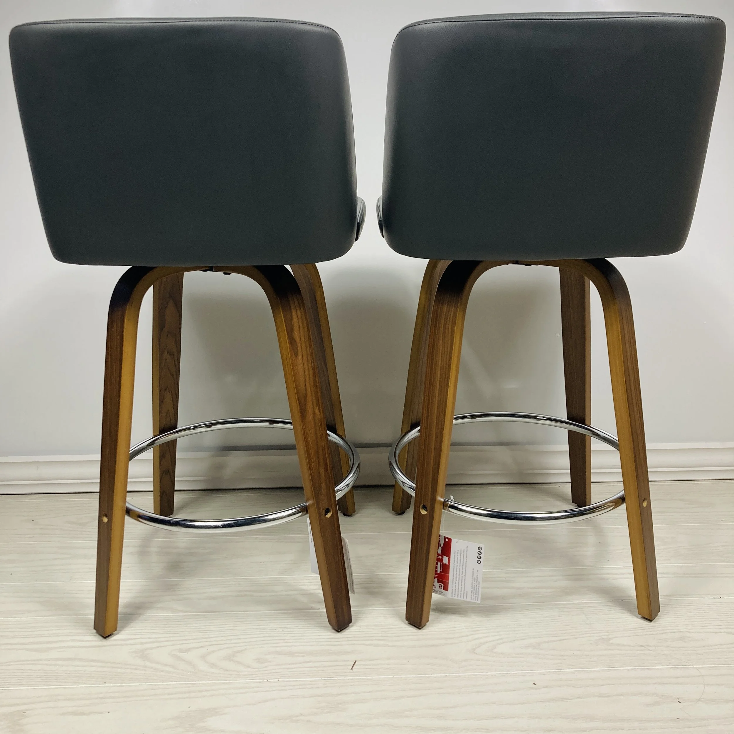toriano-bar-counter-stool-mid-century-modern-24-25-26-inch-grey-faux-leather-walnut-wood-chrome-footrest-back-view.JPG
